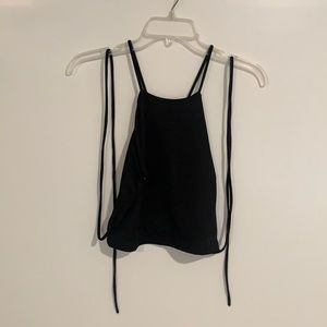 Lovely Day Black Crop Top with Strings